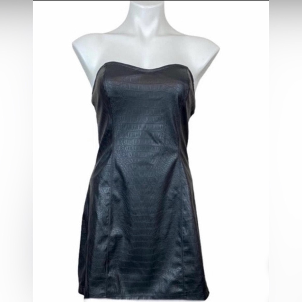 🎆Free People Faux leather mini dress
